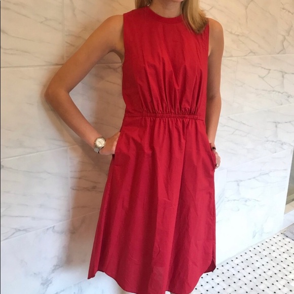 Madewell Dresses & Skirts - Madewell Red Midi Dress with Pockets
